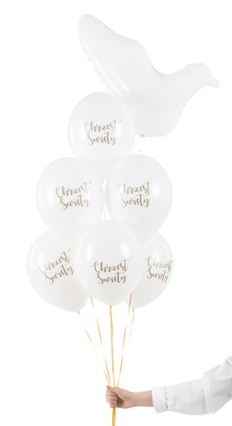 Balony 30 cm, Chrzest Święty, Pastel Pure White (1 op. / 50 szt.) - obrazek 3