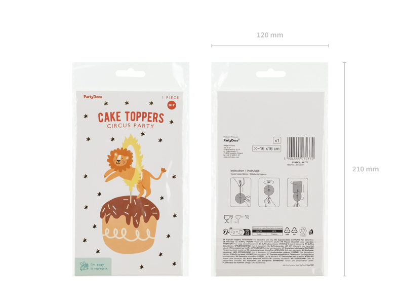 Topper na tort Lew, 16 x 16 cm, mix - obrazek 4