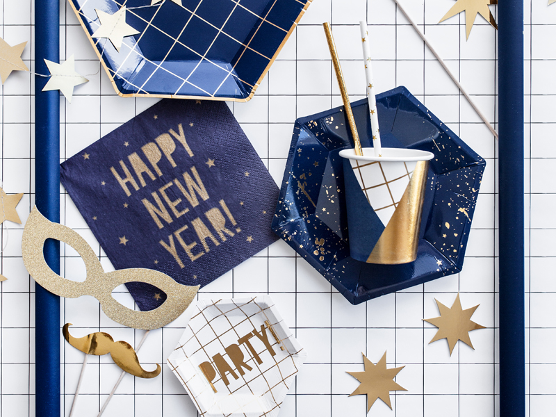 Gadżety do zdjęć Let's Celebrate, mix, złoty (1 op. / 8 szt.) - obrazek 3