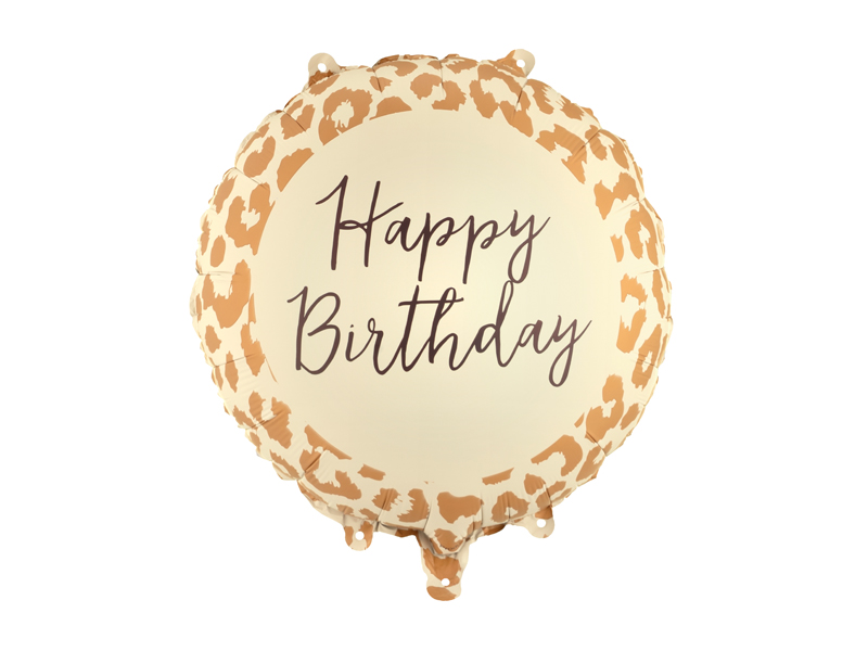 Balon foliowy pastylka ''Happy Birthday'' w cętki, 35x35 cm, mix