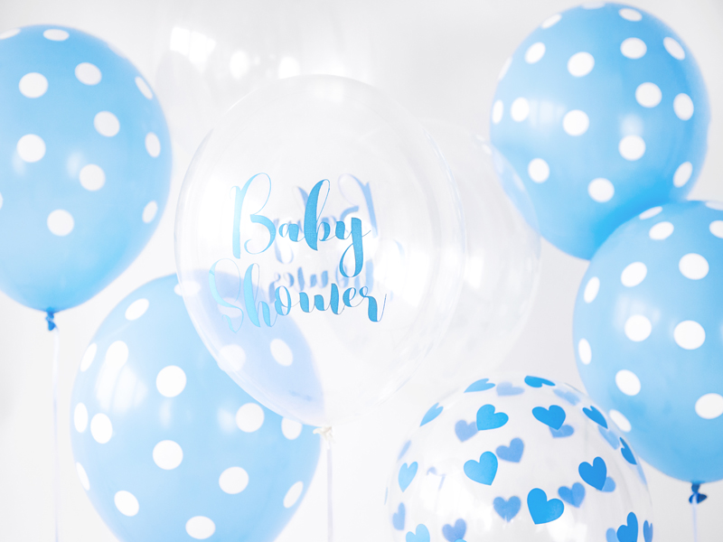 Balony 30cm, Kropki, Pastel Baby Blue (1 op. / 6 szt.) - obrazek 3