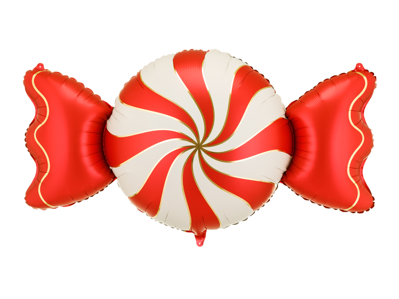 Balon foliowy Cukierek, 113x54 cm, beżowo-czerwony