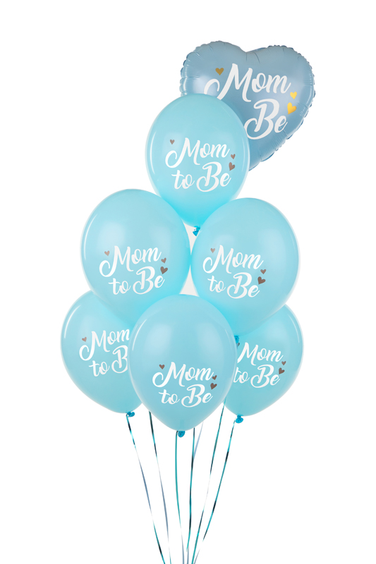 Balony 30 cm, Mom to Be, Pastel Light Blue (1 op. / 6 szt.) - obrazek 2