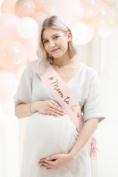 Szarfa Mom to be, blady róż, 75 cm - obrazek 3