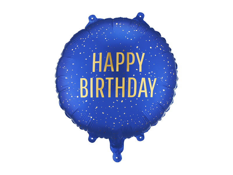 Balon foliowy pastylka ''Happy Birthday'', 35x35 cm, granat