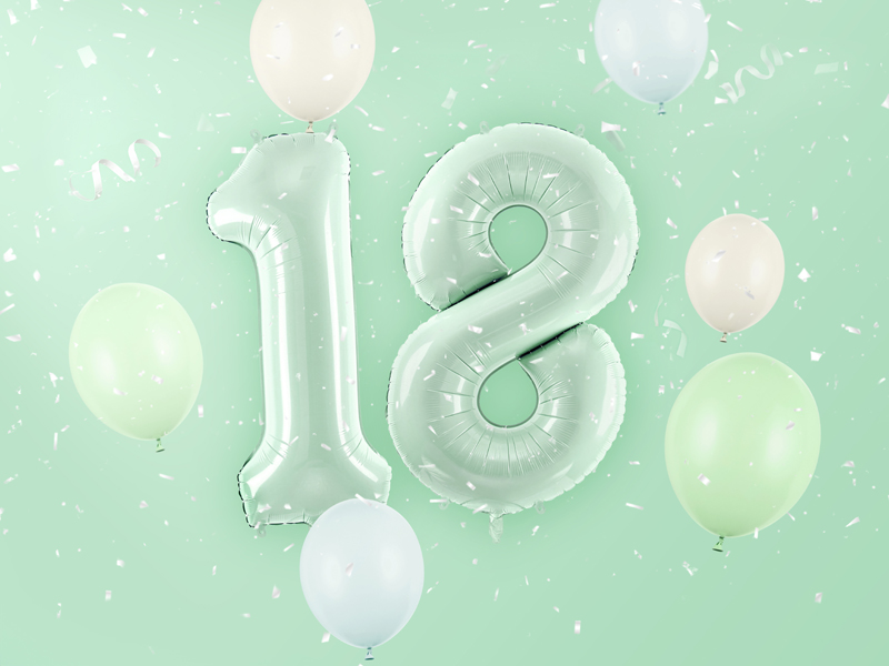 Balon foliowy Cyfra ''8'', 72cm, zieleń - obrazek 2