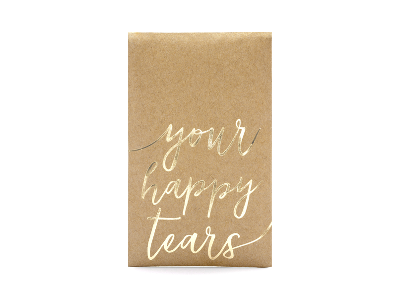 Chusteczki higieniczne Your happy tears, złoty, 7,5x12cm (1 op. / 10 szt.) - obrazek 2