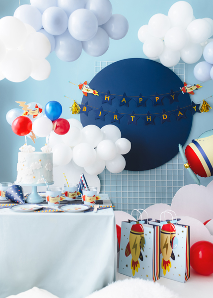 Balonowy topper na tort Samolot, mix, 29 cm - obrazek 3