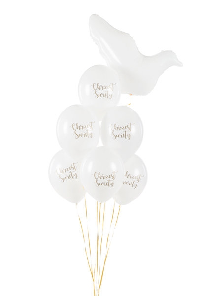 Balony 30 cm, Chrzest Święty, Pastel Pure White (1 op. / 50 szt.) - obrazek 2