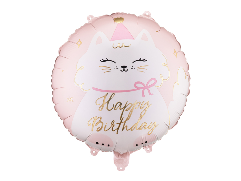 Balon foliowy pastylka Kotek, 35x35 cm, mix