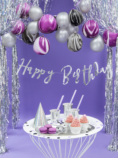 Balony Strong 27cm, Metallic Silver Snow (1 op. / 100 szt.) - obrazek 3