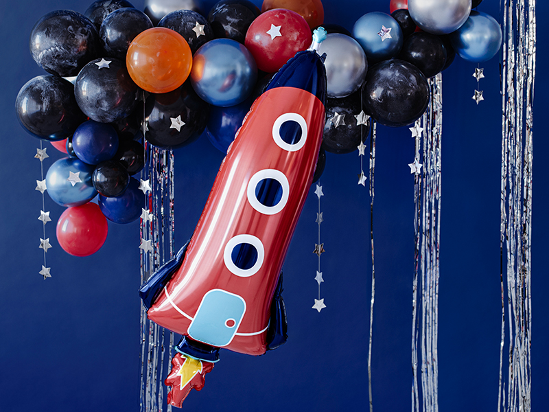 Balon foliowy Rakieta, 44x115cm, mix - obrazek 2