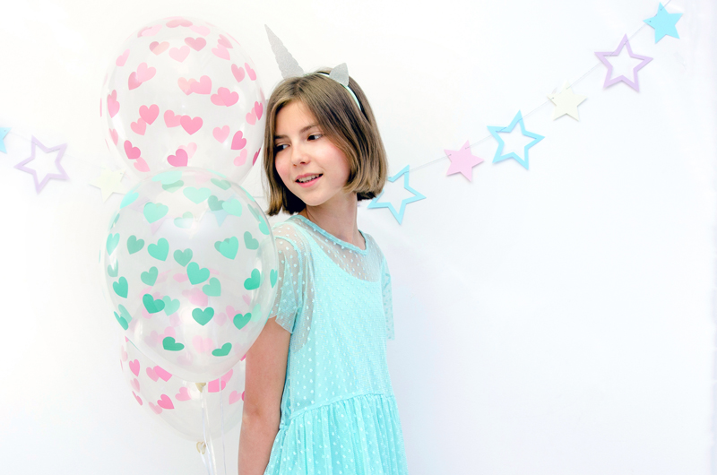 Balony 30cm, Serduszka, Crystal Clear (1 op. / 50 szt.) - obrazek 2