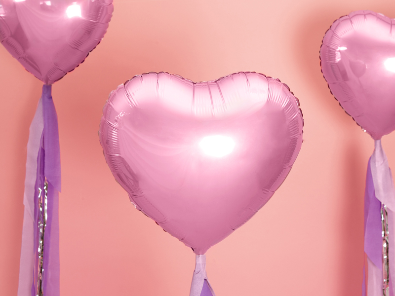 Balon foliowy Serce, 45cm, jasny róż - obrazek 2