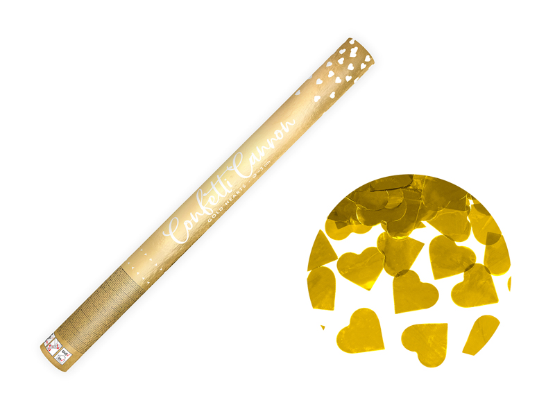 Tuba strzelająca sercami, 60 cm, złoty