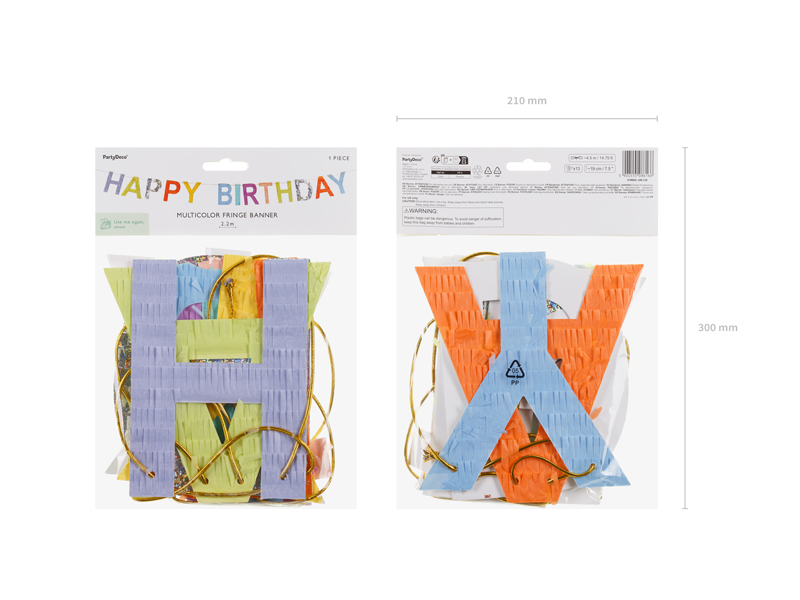 Baner Happy Birthday, 2.2m, mix - obrazek 7