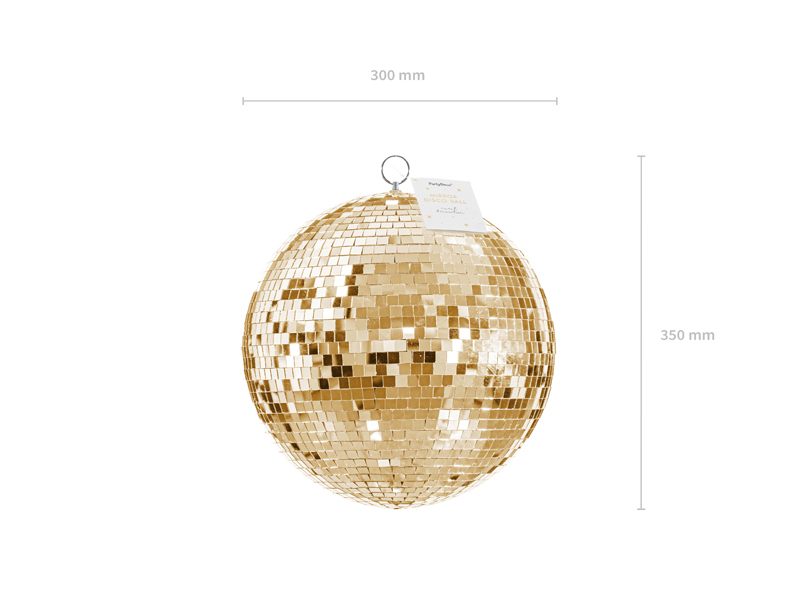 Kula lustrzana disco, szampański złoty, 30 cm - obrazek 5