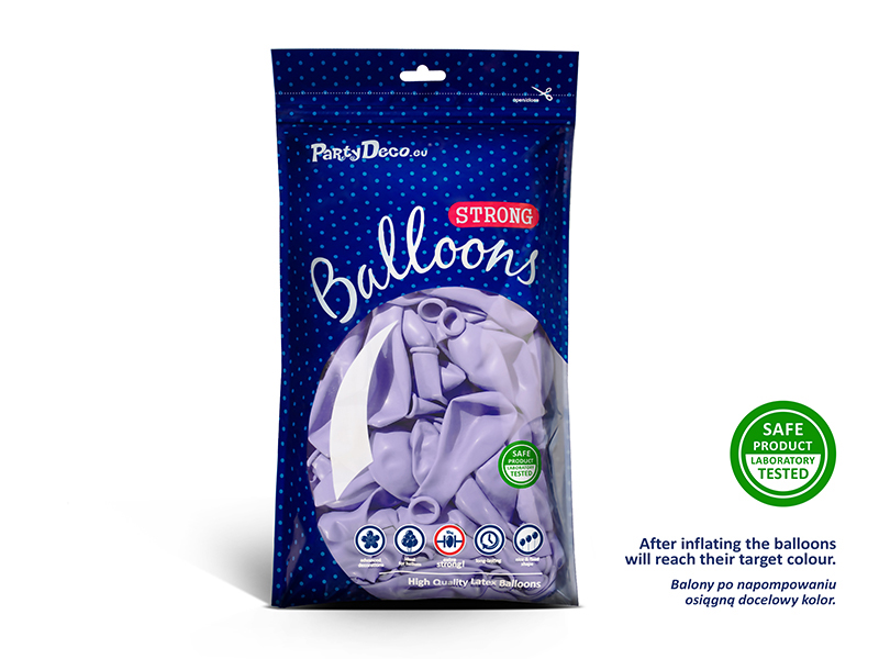 Balony Strong 27cm, Pastel Light Lilac (1 op. / 50 szt.) - obrazek 2
