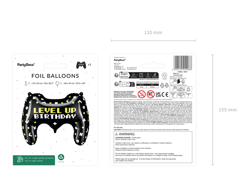 Balon foliowy Gamepad, 72x52 cm, mix - obrazek 4