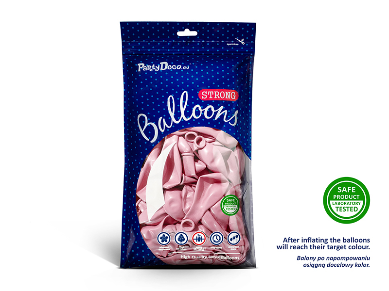 Balony Strong 23cm, Metallic Candy Pink (1 op. / 100 szt.) - obrazek 2