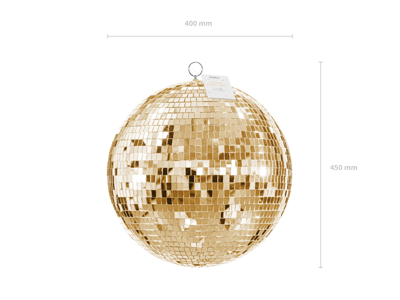 Kula lustrzana disco, szampański złoty, 40 cm - obrazek 5