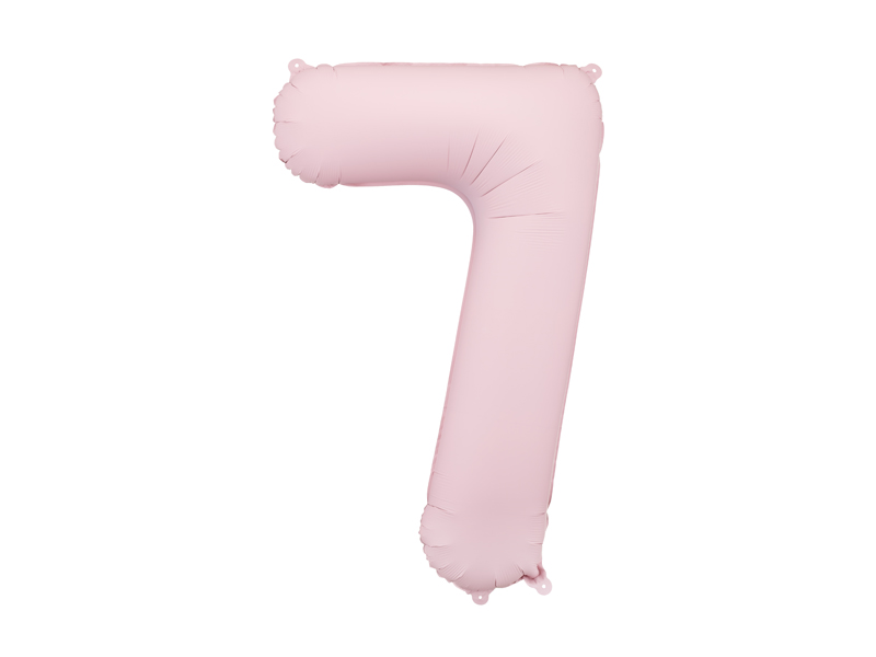 Balon foliowy Cyfra '7', 86cm, jasny różowy