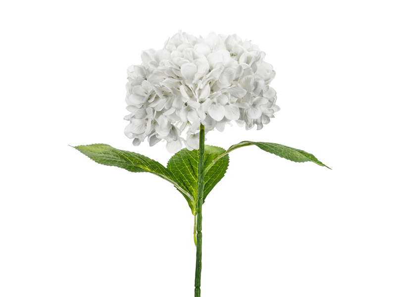 Sztuczny Kwiat - Hortensja Premium, 69 cm, biały