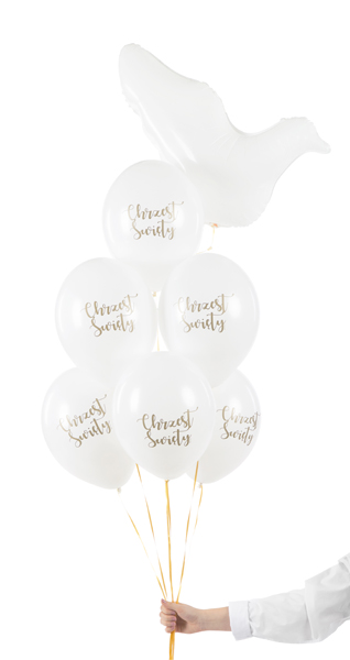Balony 30 cm, Chrzest Święty, Pastel Pure White (1 op. / 6 szt.) - obrazek 3