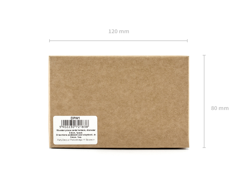 Drewniane podstawki pod wizytówki, śr. 3-4cm (1 op. / 6 szt.) - obrazek 8