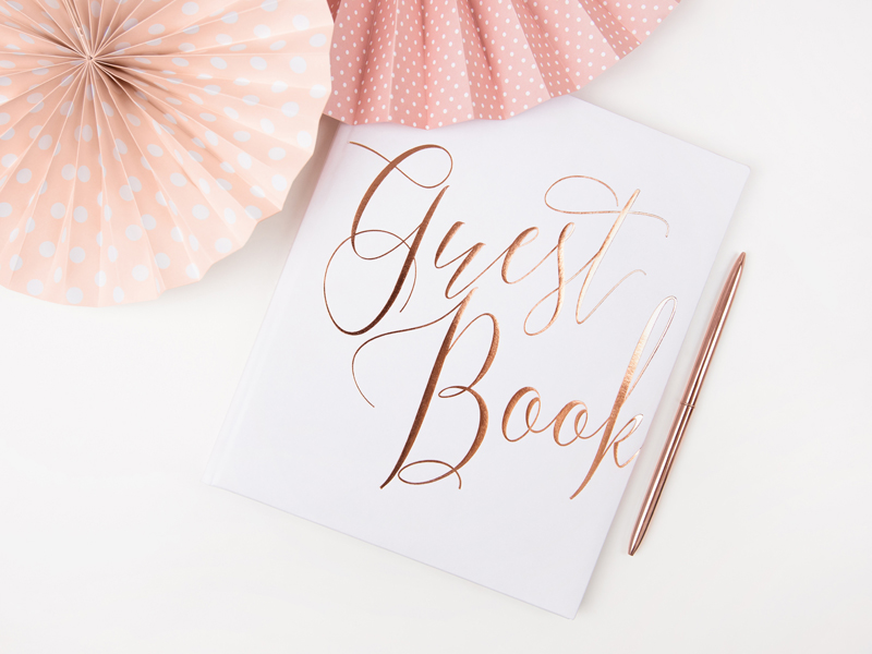 Księga Gości Guest book, 20x24,5cm, biały, 22 kartki - obrazek 3
