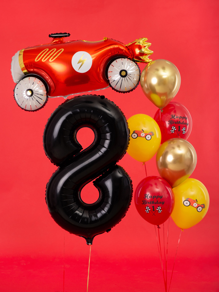Balon foliowy Cyfra ''8'', 86cm, czarny - obrazek 3