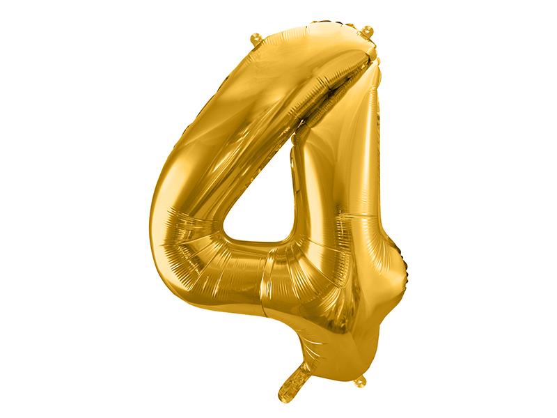 Balon foliowy Cyfra ''4'', 86cm, złoty