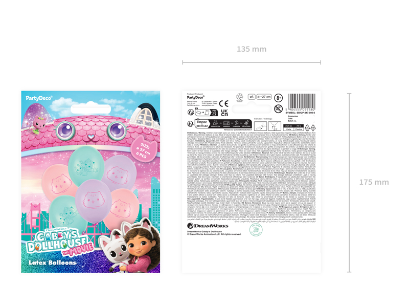 Balony Strong 27 cm, Koci Domek Gabi, mix (1 op. / 6 szt.) - obrazek 5