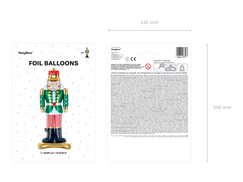 Stojący balon foliowy Dziadek do orzechów, 34x85cm, mix - obrazek 7