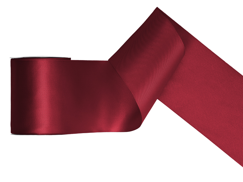 Tasiemka satynowa, bordo, 100mm/25m