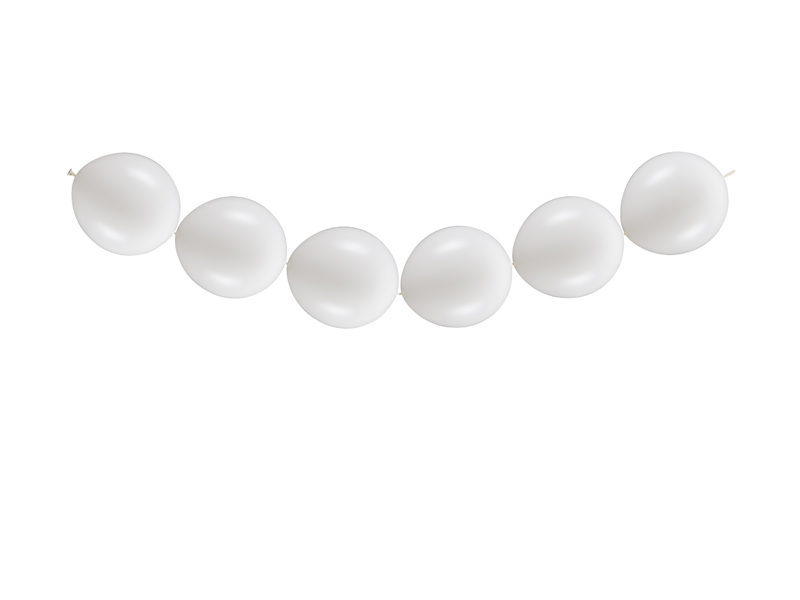 Balony z łącznikiem, 28 cm, Metallic Pure White (1 op. / 20 szt.) - obrazek 5