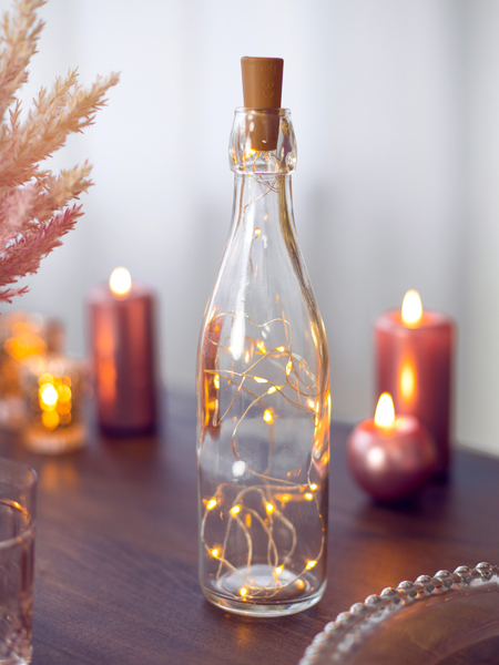 Lampki LED z korkiem do butelki, ciepły biały, 197cm - obrazek 6