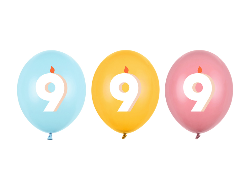 Balony 30 cm, 9, mix (1 op. / 50 szt.)