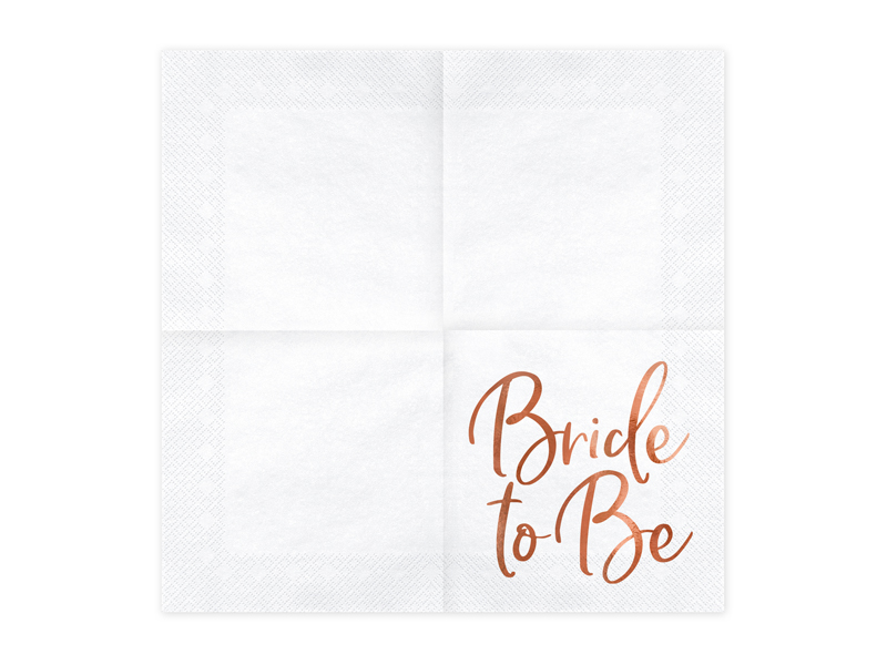 Serwetki Bride to Be, różowe złoto, 33x33cm (1 op. / 20 szt.) - obrazek 2