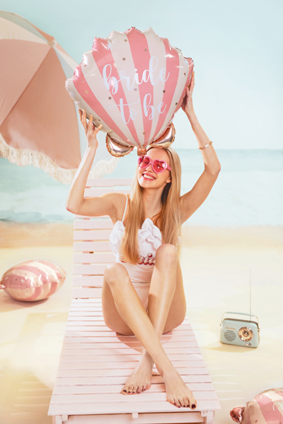 Balon foliowy Muszelka Bride to be, 52x50 cm, mix - obrazek 3