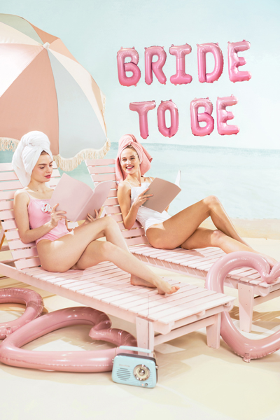 Balon foliowy Bride to be, 350x45 cm, różowy - obrazek 3