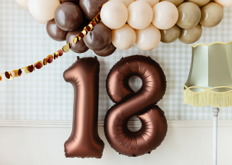 Balon foliowy Cyfra '1', 86cm, mocca - obrazek 2