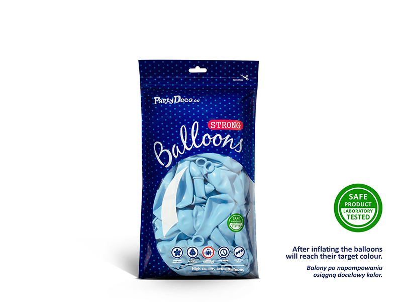 Balony Strong 12cm, Pastel Light Blue (1 op. / 100 szt.) - obrazek 9