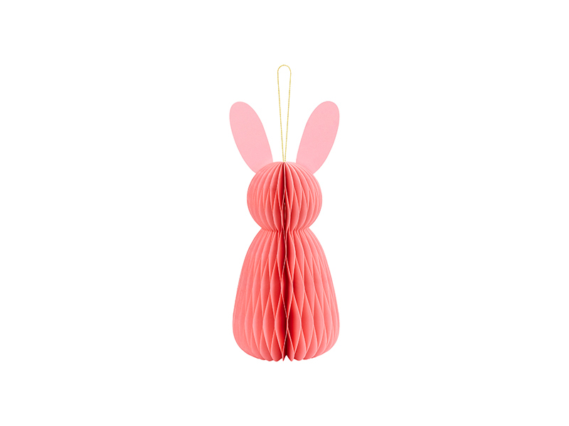 Dekoracja papierowa honeycomb Króliczek, różowy, 30 cm