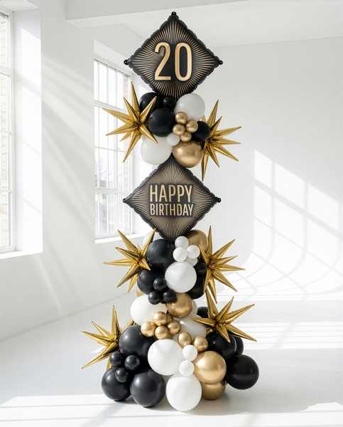Balon foliowy ''20'', 46x46 cm, mix - obrazek 2
