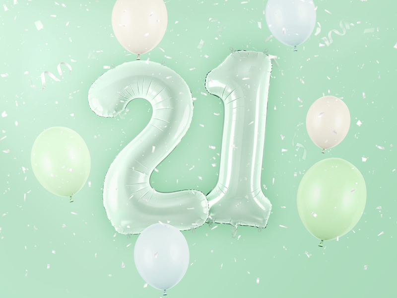 Balon foliowy Cyfra ''2'', 72cm, zieleń - obrazek 2