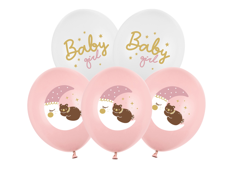Balony 30 cm, Baby girl, mix (1 op. / 6 szt.)