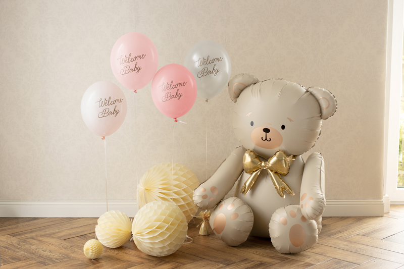 Balony 30 cm, Welcome Baby, mix różowy (1 op. / 6 szt.) - obrazek 2