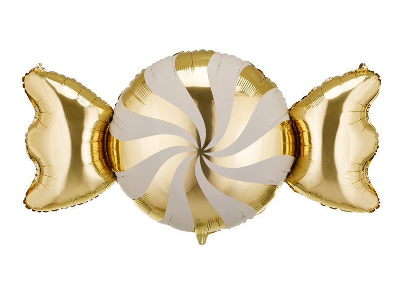 Balon foliowy Cukierek, 113x54 cm, beżowo-złoty