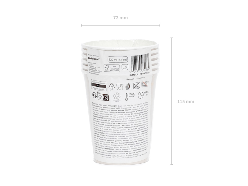 Kubeczki Gwiazdki, mix, 220 ml (1 op. / 6 szt.) - obrazek 5